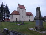 Growig, evangelische Kirche, frhgotischer verputzter Bruchsteinbau, erbaut im 13.