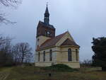 Polbitz, evangelische Kirche, erbaut von 1838 bis 1839 (16.12.2024)