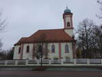 Rolau, Pfarrkirche Herz Jesu, erbaut von 1926 bis 1927 (08.12.2024)