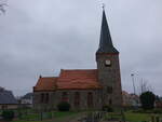 Mhlstedt, evangelische Kirche, Feldsteinkirche erbaut um 1280 (11.12.2024)