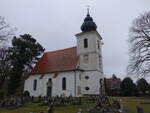 Burgkemnitz, evangelische Dorfkirche, barocke Saalkirche, erbaut 1722 (09.12.2024)