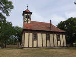 Nedlitz, evangelische Kirche, erbaut 1717 in St�nderfachwerk (05.07.2025)