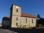 Rehehausen, evangelische Dorfkirche, erbaut ab 1268, Wiederaufbau bis 1652, Neubau der Kirche 1714 (22.09.2024)