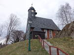 Trautenstein, evangelische Kirche, erbaut von 1698 bis 1701 (22.03.2024)