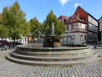 Quedlinburg, Brunnen von Max Sauk am Neustdter Markt (28.09.2024)