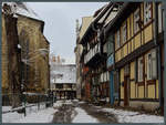 Fachwerkhuser am Neustdter Kirchhof in Quedlinburg.