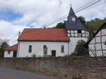 Questenberg, evangelische Pfarrkirche Maria Geburt, gotischer Chor von 1305, Langhaus erbaut 1781 (27.09.2024)