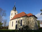 Quesitz, evangelische Dorfkirche, erbaut 1757 (01.11.2024)