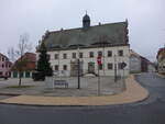 Bad Schmiedeberg, Rathaus am Markt, Renaissancebau von 1570 (09.12.2024)