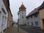 Grfenhainichen, oberer Torturm in der August Bebel Strae (09.12.2024)