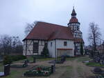 Klieken, evangelische Kreuzkirche, Fachwerkkirche erbaut im 17.