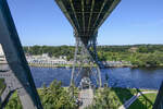 Die Rendsburger Hochbr�cke von der Windeltreppe s�dlich des Nord-Ostsee-Kanals aus gesehen.