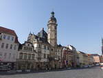 Altenburg, Rathaus am Markt, erbaut von 1562 bis 1564 durch Nikolaus Gromann (31.03.2024)