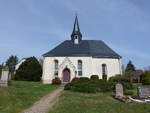 Oberarnsdorf, evangelische Dorfkirche in der Ringstrae, erbaut 1788 (31.03.2024)