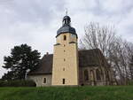 Zipsendorf, sptgotische evangelische Dorfkirche, erbaut von 1505 bis 1511 (30.03.2024)