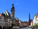Ein wundersch�ner Blick auf den Marktplatz (Rathaus und Br�derkirche) von Altenburg.