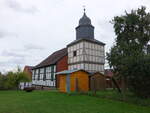 Gratzungen, evangelische Dorfkirche, erbaut 1755 durch den Baumeister Johann Heinrich Bartholomus Walther (26.09.2024)