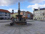 Meiningen, Heinrichsbrunnen von 1873 am Marktplatz (27.02.2022)