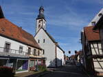 Woerth, evangelische Kirche in der Grande Rue, erbaut 1550 (13.10.2024)