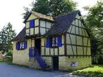 Ungersheim/Elsa�, ECO-Museum, Wohnhaus eines Tagel�hners, um 1890, aus Kochersberg/Unterelsa�, 1989 abgebaut und ins Museum versetzt, Mai 2025