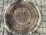 Kanaldeckel mit Wappen der Stadt Prag; 250322