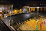 Nachtblick auf die „Lgenbrcke“ (Podul Minciunilor) in Sibiu (RO), erbaut 1859.