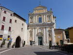Cavriana, Pfarrkirche San Biagio, erbaut von 1716 bis 1719 durch den Architekten Giovanni Maria Borsotti (12.04.2024)