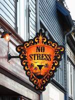 Kneippenschild mit Hinweis; in der Norwegischen Stadt Troms�; 280717