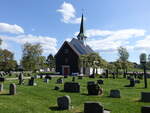 Kirkebygden, evangelischer Valer Kirche, erbaut von 1170 bis 1190, restauriert 1963 (21.05.2023)