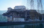 Morgendlicher Blick auf die Festung in Kufstein, die einst als Staatsgefngnis diente; 25.02.2019.