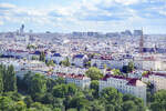 Blick vom Wiener Riesenrad ber ber Wien in sdwestlicher Richtung.