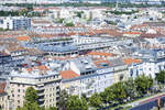 Blick vom Wiener Riesenrad ber die Dcher in nordstlicher Richtung.