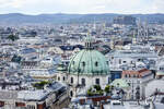 Blick vom Sdturm des Stephansdoms ber das Stadtzentrum von Wien.