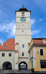 Ratsturm (Turnul Sfatului) in Sibiu (RO) am Groen Ring (Piața Mare).