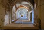 Blick in die Kavallerie-Stallung im Castell de Sant Ferran in Figueres (E), das grte Bauwerk Kataloniens und die grte Festung Europas aus dem 18.