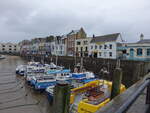 Ilfracombe, Huser am Hafen und an der Strae The Quay (13.05.2024)