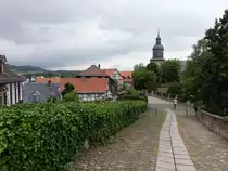 Bad Wildungen, Schlo�stra�e mit Philipp Nicolai Kirche (05.08.2022)