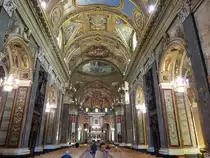 Pompei, barocker Innenraum der Wallfahrtskirche zu unseren lieben Frau (24.02.2023)