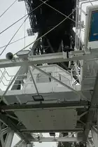 Schwebef�hre unter der Rendsburger Hochbr�cke �ber den Nord-Ostsee-Kanal am 8.9.2022: Blick auf das Steuerhaus /