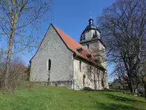Gro�br�chter, evangelische Dorfkirche St. Spiritus, erbaut von 1593 bis 1597 (07.04.2023)