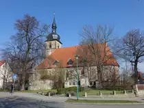 Walschleben, evangelische St. Crucis Kirche, erbaut 1495 (07.04.2023)