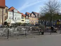 Erfurt, historische H�user am Wenigemarkt und Futterstra�e (10.04.2023)