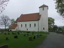 Lena, evangelische Hoff Kirche, wei�e Steinkirche aus dem 12. Jahrhundert (23.05.2023)