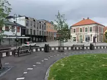 Notodden, H�user am Torvet Platz (27.05.2023)