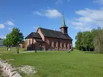 Ulefoss, evangelisch Holla Kirche in der Kirkebakken Stra�e (28.05.2023)