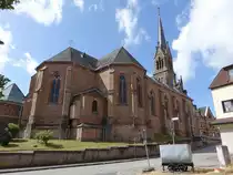 Spiesen, Pfarrkirche St. Ludwig, erbaut von 1885 bis 1887 (16.07.2023)