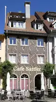 Elzach, Cafe Sattler in der Hauptstra�e, Juli 2022