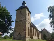 G�dern, evangelische Kirche mit Westturm, erbaut 1507 (24.06.2023)