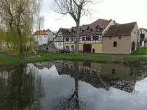 Piesigitz, Fachwerkh�user am Dorfteich (29.04.2023)