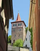 Der Rote Turm in Kulmbach. Aufgenommen am 29.05.2023.
